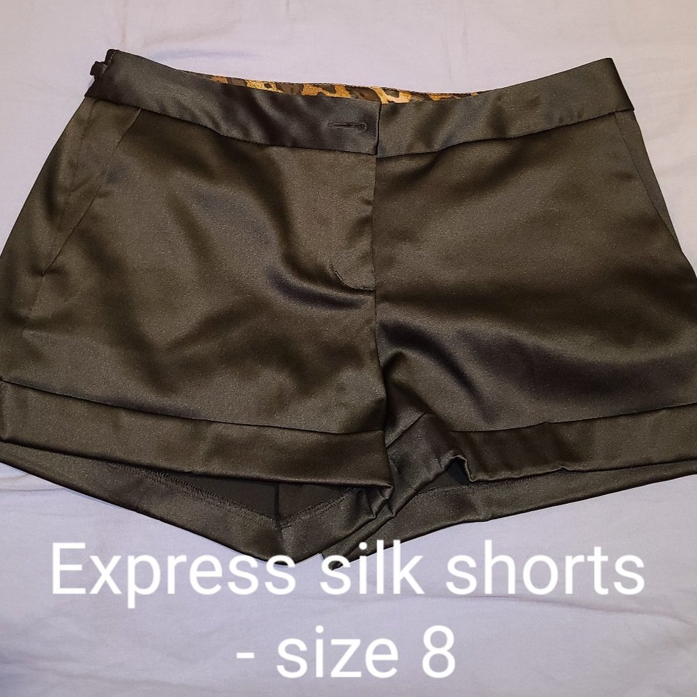 Black silk shorts